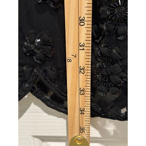 Red Valentino Beaded Embroidered Floral Appliqué Black Sleeveless Lined Dress 40 - Picture 12 of 16